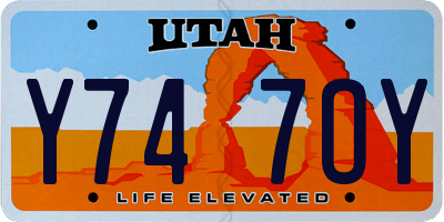 UT license plate Y747OY