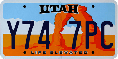 UT license plate Y747PC
