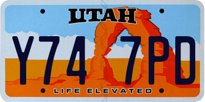 UT license plate Y747PD
