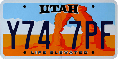 UT license plate Y747PF
