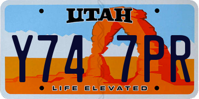 UT license plate Y747PR