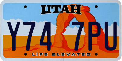 UT license plate Y747PU