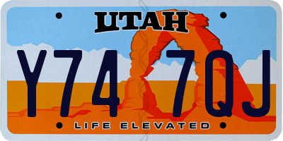 UT license plate Y747QJ