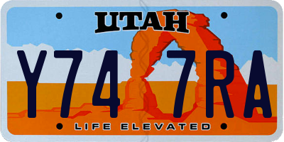 UT license plate Y747RA