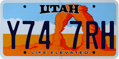 UT license plate Y747RH