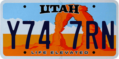 UT license plate Y747RN