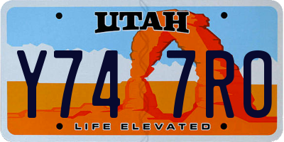 UT license plate Y747RO