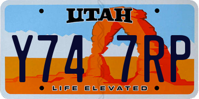 UT license plate Y747RP