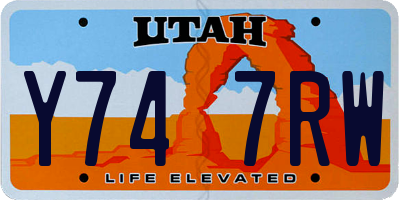 UT license plate Y747RW