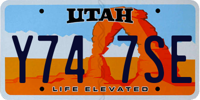 UT license plate Y747SE
