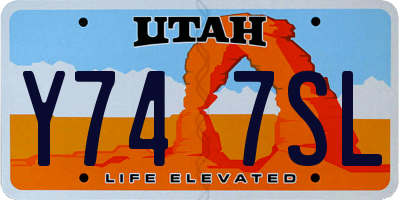UT license plate Y747SL