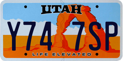 UT license plate Y747SP