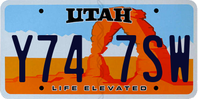 UT license plate Y747SW