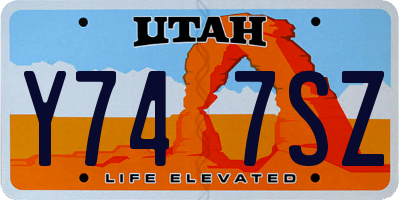 UT license plate Y747SZ