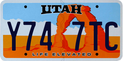 UT license plate Y747TC