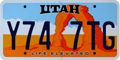 UT license plate Y747TG