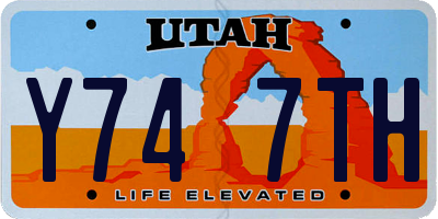 UT license plate Y747TH