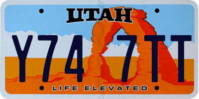UT license plate Y747TT