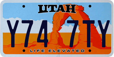 UT license plate Y747TY