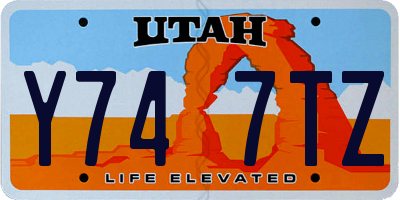 UT license plate Y747TZ