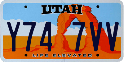 UT license plate Y747VV