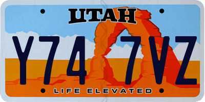 UT license plate Y747VZ