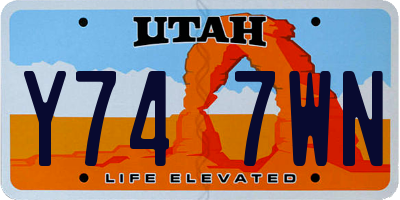UT license plate Y747WN