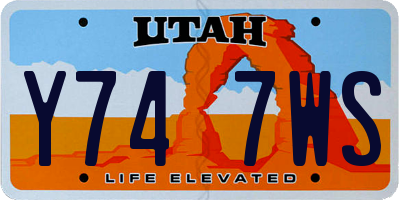 UT license plate Y747WS