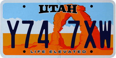 UT license plate Y747XW