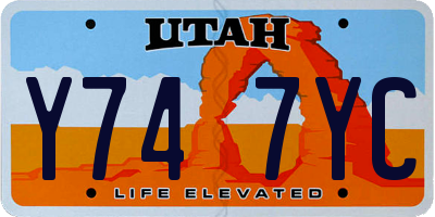 UT license plate Y747YC
