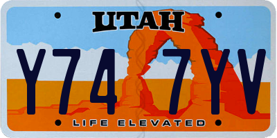 UT license plate Y747YV