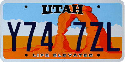 UT license plate Y747ZL