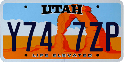 UT license plate Y747ZP