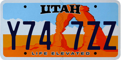 UT license plate Y747ZZ