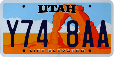 UT license plate Y748AA