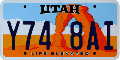UT license plate Y748AI