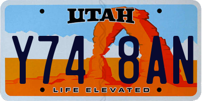 UT license plate Y748AN