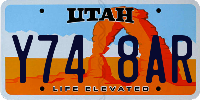 UT license plate Y748AR