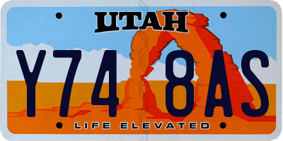 UT license plate Y748AS