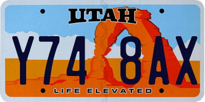 UT license plate Y748AX