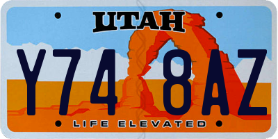 UT license plate Y748AZ