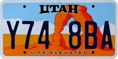 UT license plate Y748BA