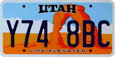 UT license plate Y748BC