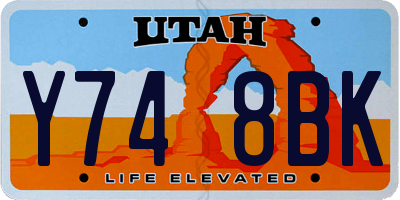 UT license plate Y748BK