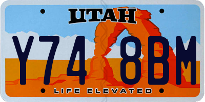 UT license plate Y748BM