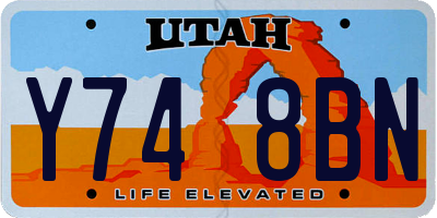 UT license plate Y748BN