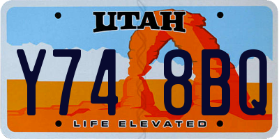 UT license plate Y748BQ