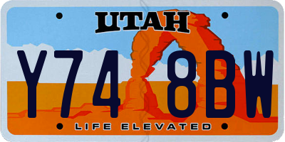 UT license plate Y748BW