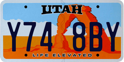 UT license plate Y748BY