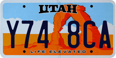 UT license plate Y748CA